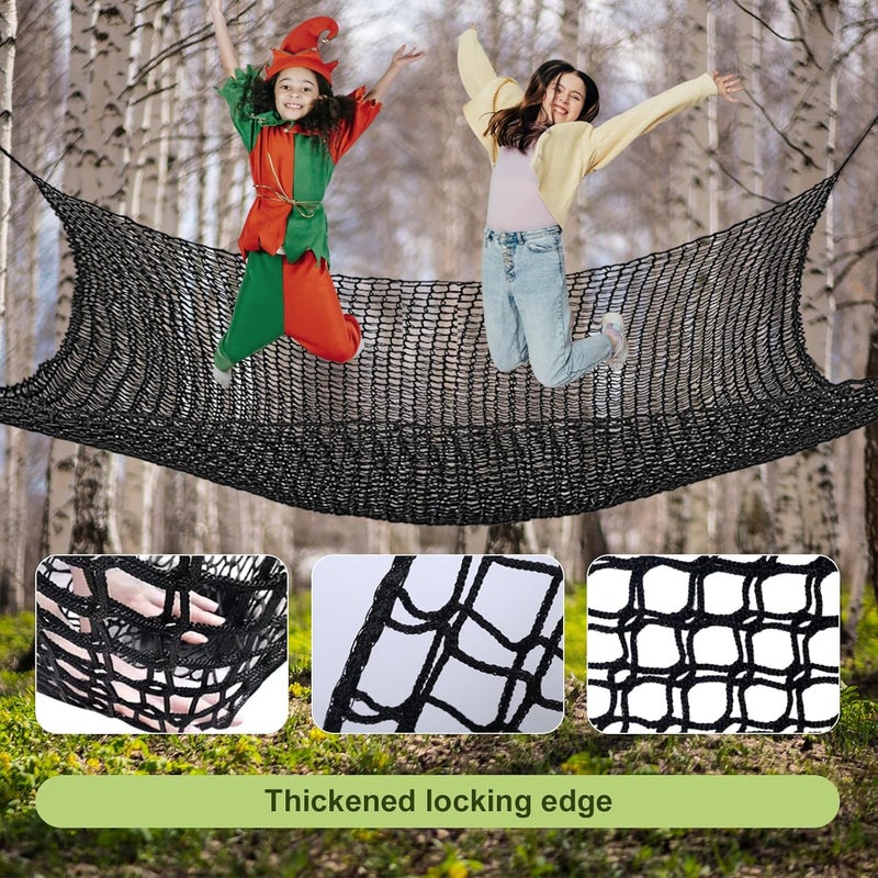 nets Tribe Kids Climbing Cargo Net, 6.5 * 9.8 ft Playground Safety Net, Polyester Double Layers Net Bridge for Inside, Outside, Backyard,Tree House, Obstacle Training, Monkey Bar, Black (6.5 * 9.8) - Image 5